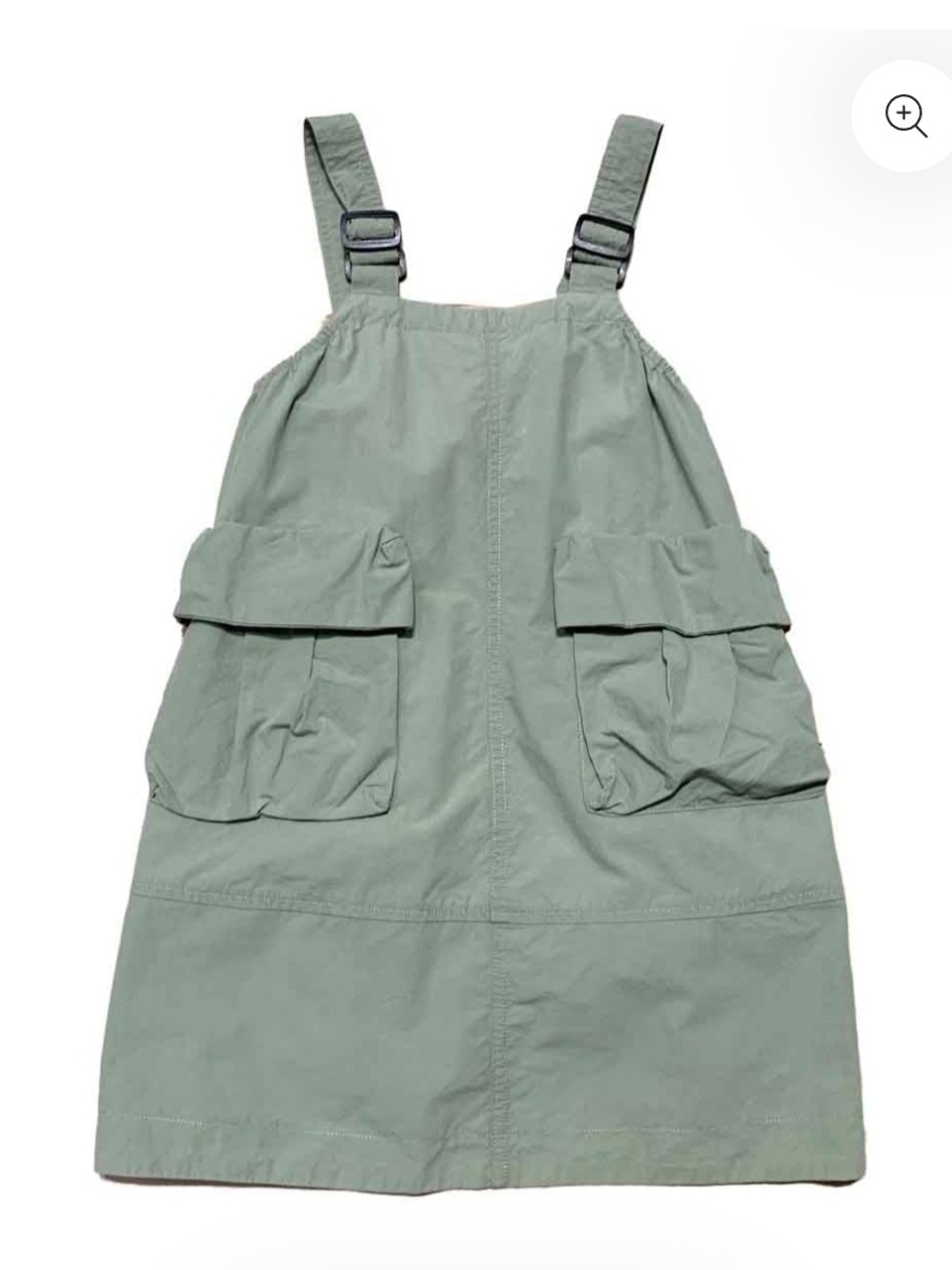 Zara Technical Pinafore Dress with Pockets in olive green